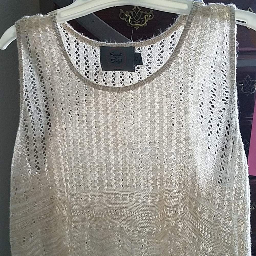 Small knit texture high low blouse - Picture 2 of 4